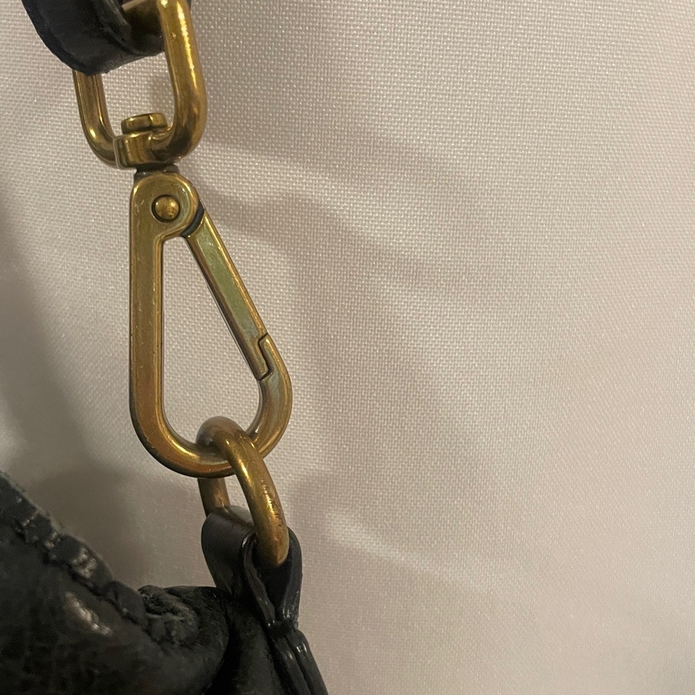 Elliot Lucca Black Leather Handbag Medium size USED Crossbody Satchel - Picture 5 of 6